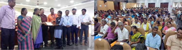 தேனி மாவட்ட ஆட்சியர் அலுவலக கூட்டரங்கில், மாவட்ட நிர்வாகம் மற்றும் முன்னோடி வங்கி சார்பில் கல்லூரியில் படிக்கும் மாணவர்களுக்காக  நடைபெற்ற மாபெரும் கல்விக் கடன் முகாம்.