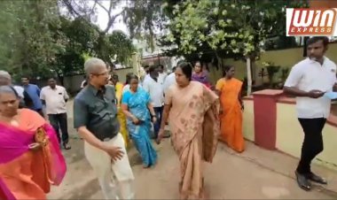 கோவை புளியகுளம் பகுதியில் அமைந்து உள்ள கேந்திர வித்யாலயா பள்ளியில் திடீர் ஆய்வு:  வானதி சீனிவாசன் எம்.எல்.ஏ